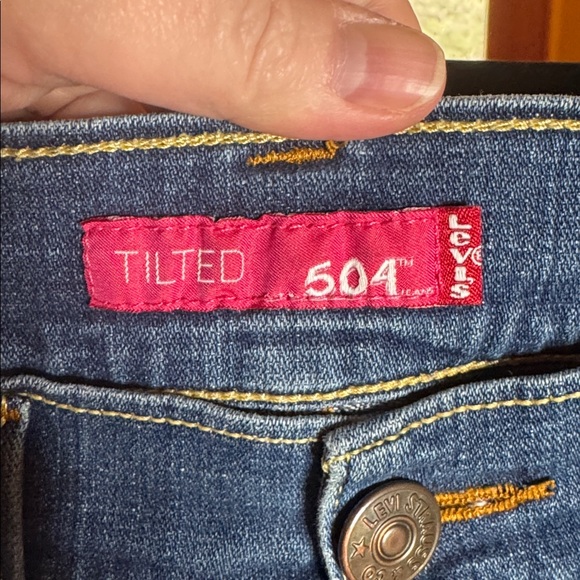 Levi’s Tilted 504 Straight Leg Jeans Women’s Size 1 Medium Blue Low Rise Y2K - Picture 3 of 9